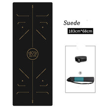 Load image into Gallery viewer, Premium 6mm Thick Yoga Mat Eco Friendly Non Slip Ultra Dense Body Alignment Gold Line Workout Mat for Yoga Pilates Exercises