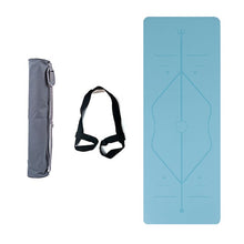 Load image into Gallery viewer, Sky Blue PU Anti-slip Exercise Pad Natural Rubber Yoga Pad Beginners Assist Padding Hot Yoga Exercise Pad 5mm Thickness

