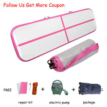 Load image into Gallery viewer, Free Shipping Inflatable Air Track Gymnastics Exercise Yoga Tumbling Mat for Home Fitness Workout Gym Mats Pilates Equipment
