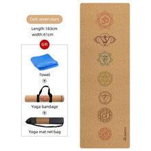 Load image into Gallery viewer, 183X61cm Natural Rubber Cork Yoga Mat Fitness Gym Sports Mats Pilates Exercise Pads Non-slip Yoga mats 5mm Absorb Sweat Odorless
